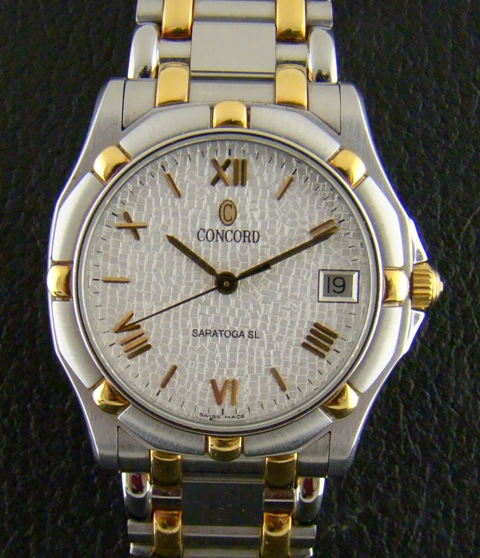 (image for) A Concord Saratoga Steel & Gold Watch / Cert